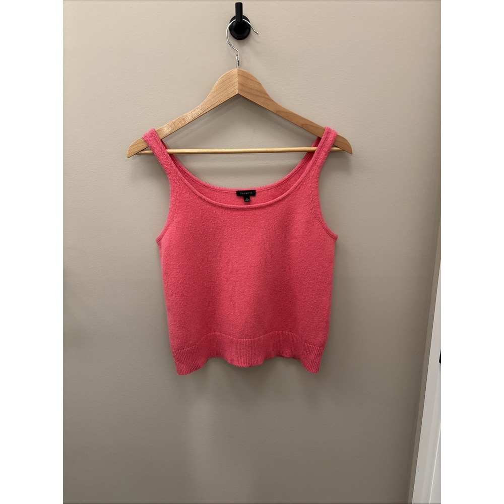 Talbots Petite Hot Pink Knit Tank Top Sleeveless Shell Women's Small